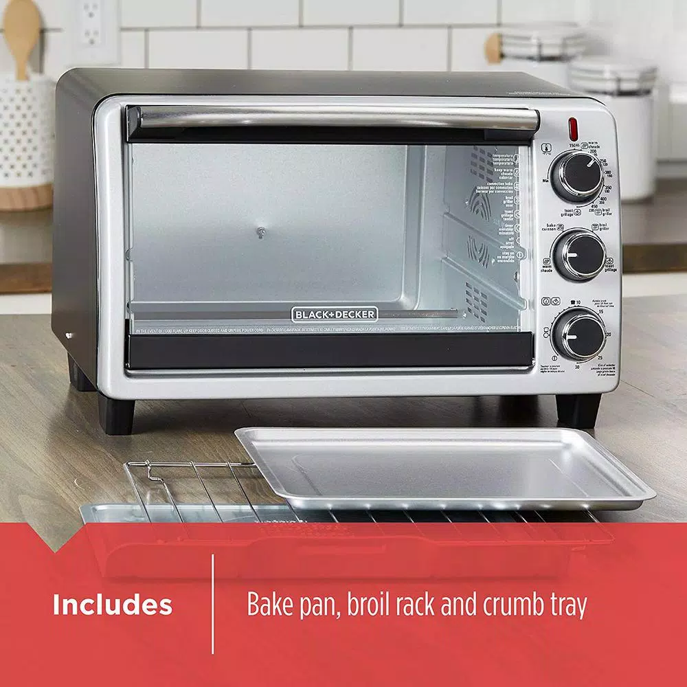 BLACK+DECKER 6-Slice Toaster Oven in Black Toasters BLACK+DECKER 6-Slice Toaster Oven In Black -Costway Shop black black decker toaster ovens to1950sbd 1f 1000