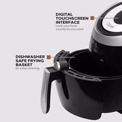 Air Fryers Boyel Living 4.2 Qt. 1500-Watt Black 5 L Frying Pot Digital Air Fryer XL Touchscreen Double Basket -Costway Shop black boyel living air fryers ay45001 44 1000