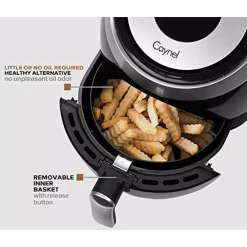 Air Fryers Boyel Living 4.2 Qt. 1500-Watt Black 5 L Frying Pot Digital Air Fryer XL Touchscreen Double Basket -Costway Shop black boyel living air fryers ay45001 4f 1000