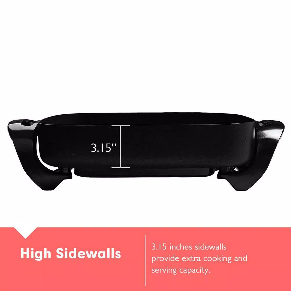 Boyel Living 16 in. x 12 in. x 3.15 in. 8 Qt black professional non-stick copper electric frying pan Electric Skillets & Indoor Grills Boyel Living 16 In. X 12 In. X 3.15 In. 8 Qt Black Professional Non-stick Copper Electric Frying Pan -Costway Shop black boyel living electric skillets el43802 1f 1000