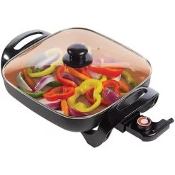 Electric Skillets & Indoor Grills Brentwood Appliances 144 Sq. In. Copper Nonstick Electric Skillet 12 Electric Skillets & Indoor Grills Brentwood Appliances 144 Sq. In. Copper Nonstick Electric Skillet -Costway Shop black brentwood appliances electric skillets sk 66 1f 1000