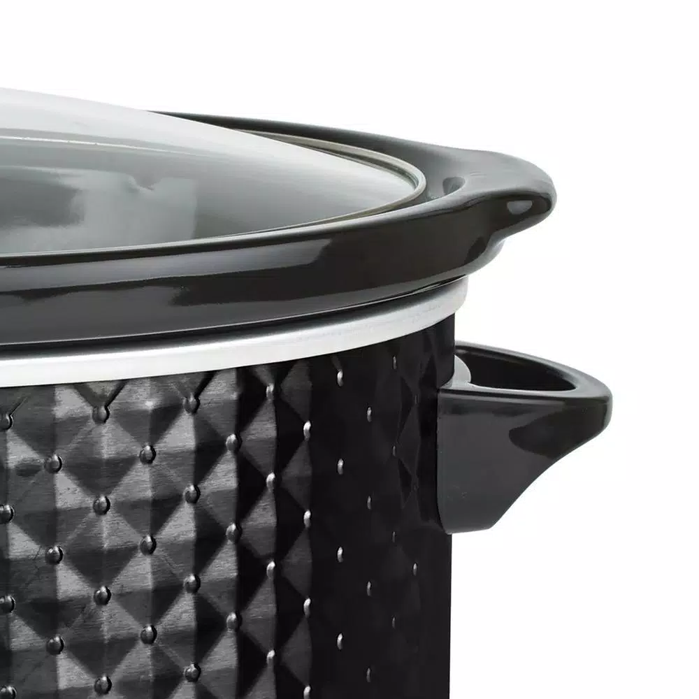 Cookers Brentwood Appliances Diamond 7 Qt. Black Slow Cooker With Tempered Glass Lid 5 Cookers Brentwood Appliances Diamond 7 Qt. Black Slow Cooker With Tempered Glass Lid - Image 3