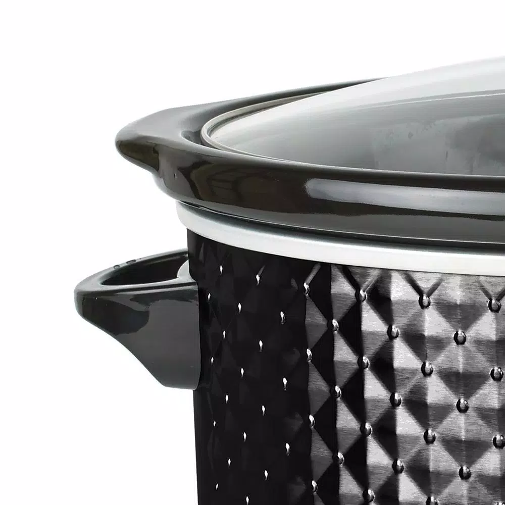 Cookers Brentwood Appliances Diamond 7 Qt. Black Slow Cooker With Tempered Glass Lid 4 Cookers Brentwood Appliances Diamond 7 Qt. Black Slow Cooker With Tempered Glass Lid - Image 2