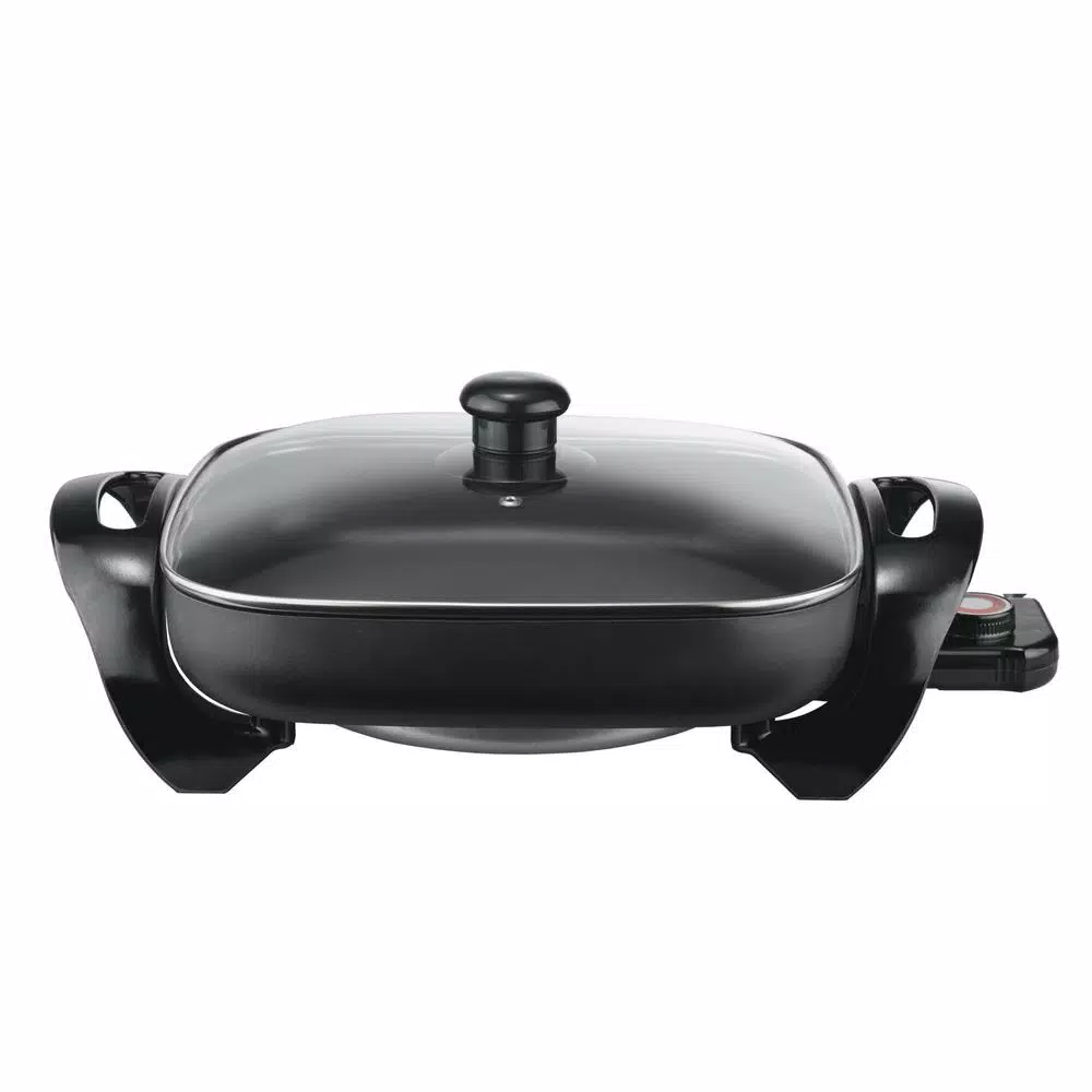 Electric Skillets & Indoor Grills Brentwood 12 In. Black Non-Stick Electric Skillet With Glass Lid 3 Electric Skillets & Indoor Grills Brentwood 12 In. Black Non-Stick Electric Skillet With Glass Lid