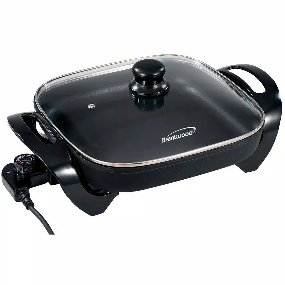 Electric Skillets & Indoor Grills Brentwood 12 In. Black Non-Stick Electric Skillet With Glass Lid 4 Electric Skillets & Indoor Grills Brentwood 12 In. Black Non-Stick Electric Skillet With Glass Lid - Image 2