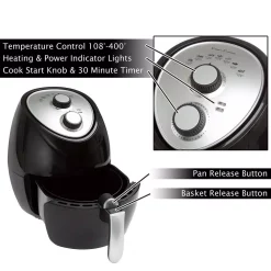 Air Fryers Classic Cuisine 3.7 Qt. Oil-Free Air Fryer 4 Air Fryers Classic Cuisine 3.7 Qt. Oil-Free Air Fryer -Costway Shop black classic cuisine air fryers hw031116 4f 1000