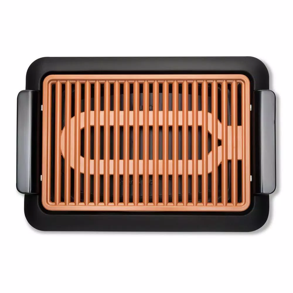 Gotham Steel 234 sq. in. Black Copper Non-Stick Ti-Ceramic Smoke-less Indoor Grill Electric Skillets & Indoor Grills Gotham Steel 234 Sq. In. Black Copper Non-Stick Ti-Ceramic Smoke-less Indoor Grill -Costway Shop black copper gotham steel indoor grills 1619 64 1000