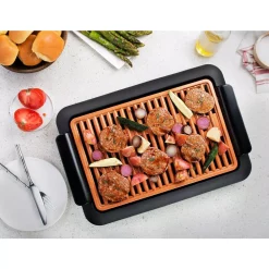 Electric Skillets & Indoor Grills Gotham Steel 234 Sq. In. Black Copper Non-Stick Ti-Ceramic Smoke-less Electric Indoor Grill & Griddle -Costway Shop black copper gotham steel indoor grills 1811mdb hd 31 1000