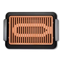 Electric Skillets & Indoor Grills Gotham Steel 234 Sq. In. Black Copper Non-Stick Ti-Ceramic Smoke-less Electric Indoor Grill & Griddle -Costway Shop black copper gotham steel indoor grills 1811mdb hd 4f 1000