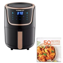 Air Fryers GoWISE USA 1. 7- Qt. , 2.0 Qt. Max Black/Copper Electric Mini Air Fryer With Digital Touchscreen + Recipe Book