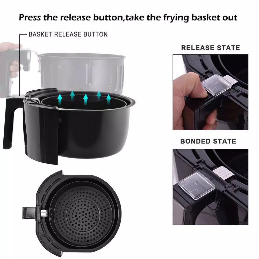 Air Fryers Costway 1400-Watt Electric Air Fryer 3.4 Qt. LCD Touch Screen Timer And Temperature Control 9 Air Fryers Costway 1400-Watt Electric Air Fryer 3.4 Qt. LCD Touch Screen Timer And Temperature Control - Image 7