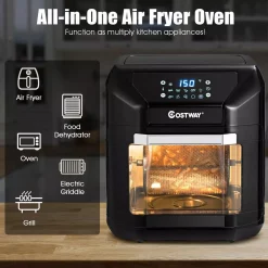 Air Fryers Costway 10.6 Qt. Black Air Fryer With Rotisserie 7 Air Fryers Costway 10.6 Qt. Black Air Fryer With Rotisserie -Costway Shop black costway air fryers ep23965 44 1000