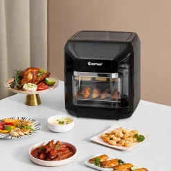 Air Fryers Costway 10.6 Qt. Black Air Fryer With Rotisserie 4 Air Fryers Costway 10.6 Qt. Black Air Fryer With Rotisserie -Costway Shop black costway air fryers ep23965 c3 1000