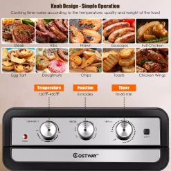 Air Fryers Costway 23 Qt. Black Air Fryer Oven With Rotisserie 13 Air Fryers Costway 23 Qt. Black Air Fryer Oven With Rotisserie -Costway Shop black costway air fryers ep24633 44 1000