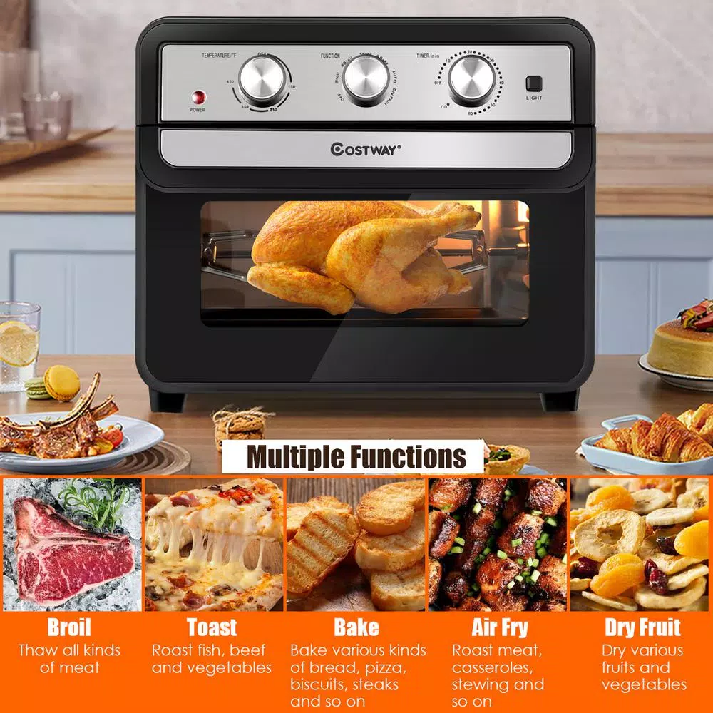 Air Fryers Costway 23 Qt. Black Air Fryer Oven With Rotisserie 9 Air Fryers Costway 23 Qt. Black Air Fryer Oven With Rotisserie - Image 7