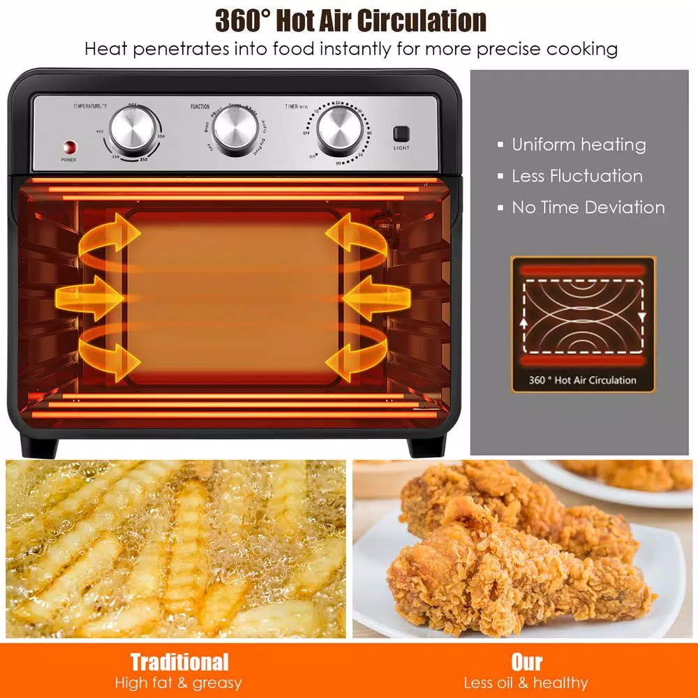 Air Fryers Costway 23 Qt. Black Air Fryer Oven With Rotisserie 8 Air Fryers Costway 23 Qt. Black Air Fryer Oven With Rotisserie - Image 6