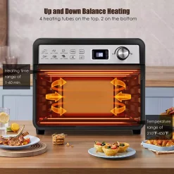 Air Fryers Costway 23 Qt. Black 12-in-1 Air Fryer Oven With Rotisserie -Costway Shop black costway air fryers ep24643 44 1000