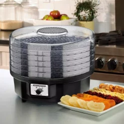 Food Processing Cuisinart 5-Tray Black Food Dehydrator -Costway Shop black cuisinart dehydrators dhr 20 31 1000