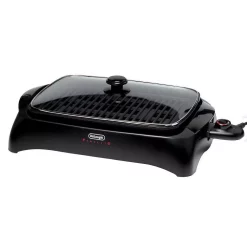Electric Skillets & Indoor Grills DeLonghi Perfecto Healthy 192 Sq. In. Black Aluminum Indoor Grill With Lid