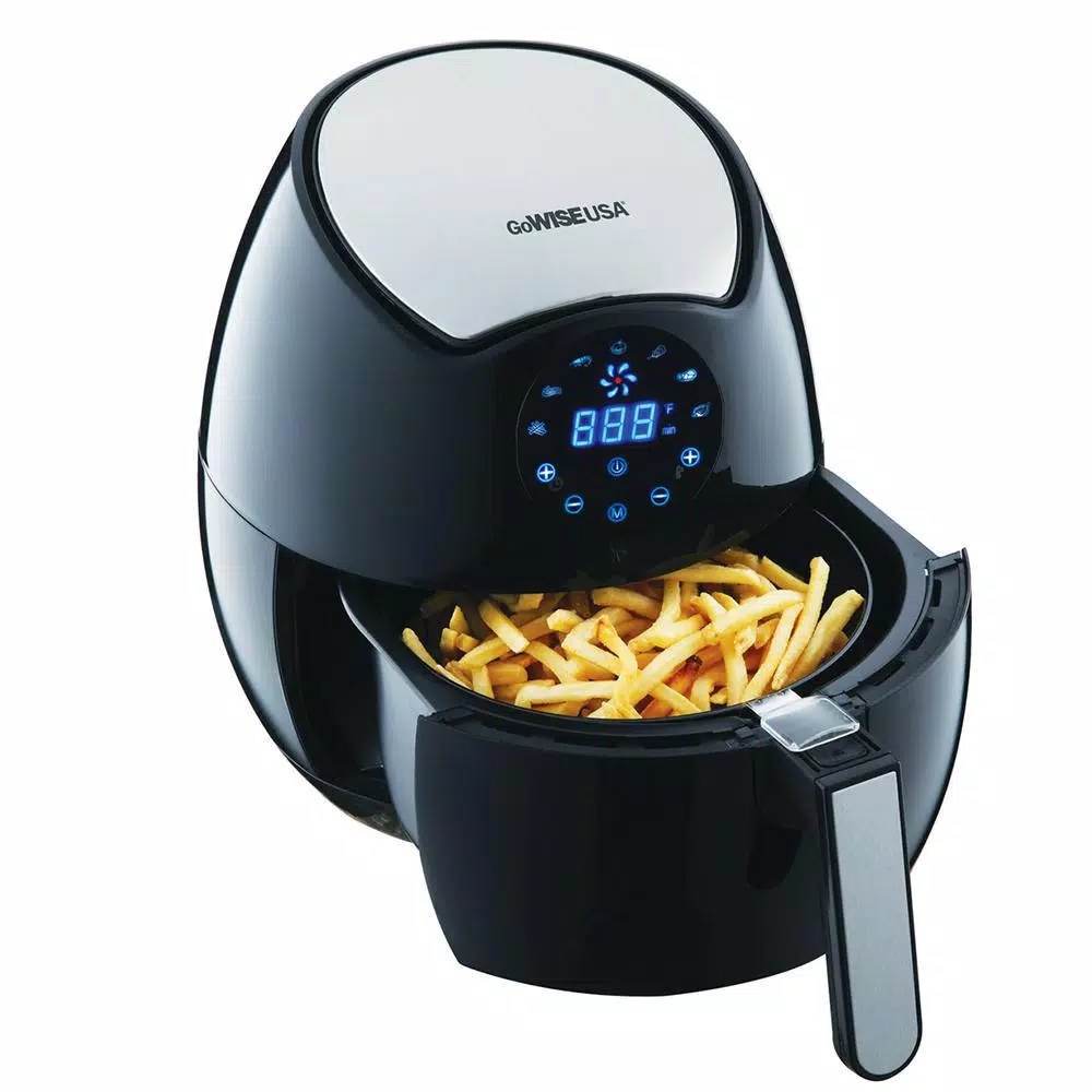 GoWISE USA 3.7 Qt. Digital Touchscreen Air Fryer with Recipe Book Air Fryers GoWISE USA 3.7 Qt. Digital Touchscreen Air Fryer With Recipe Book -Costway Shop black gowise usa air fryers gw22621 76 1000