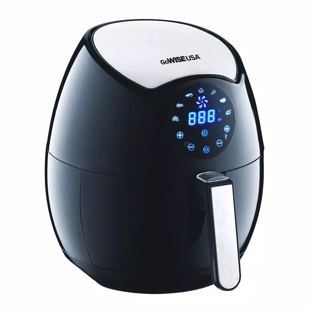 GoWISE USA 3.7 Qt. Digital Touchscreen Air Fryer with Recipe Book Air Fryers GoWISE USA 3.7 Qt. Digital Touchscreen Air Fryer With Recipe Book -Costway Shop black gowise usa air fryers gw22621 c3 1000