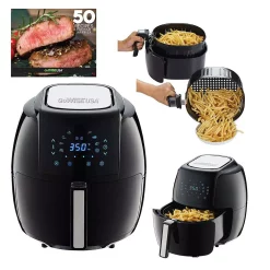 Air Fryers GoWISE USA 8-in-1 5.8 Qt. Black Electric Air Fryer With Recipe Book 4 Air Fryers GoWISE USA 8-in-1 5.8 Qt. Black Electric Air Fryer With Recipe Book -Costway Shop black gowise usa air fryers gw22731 1f 1000