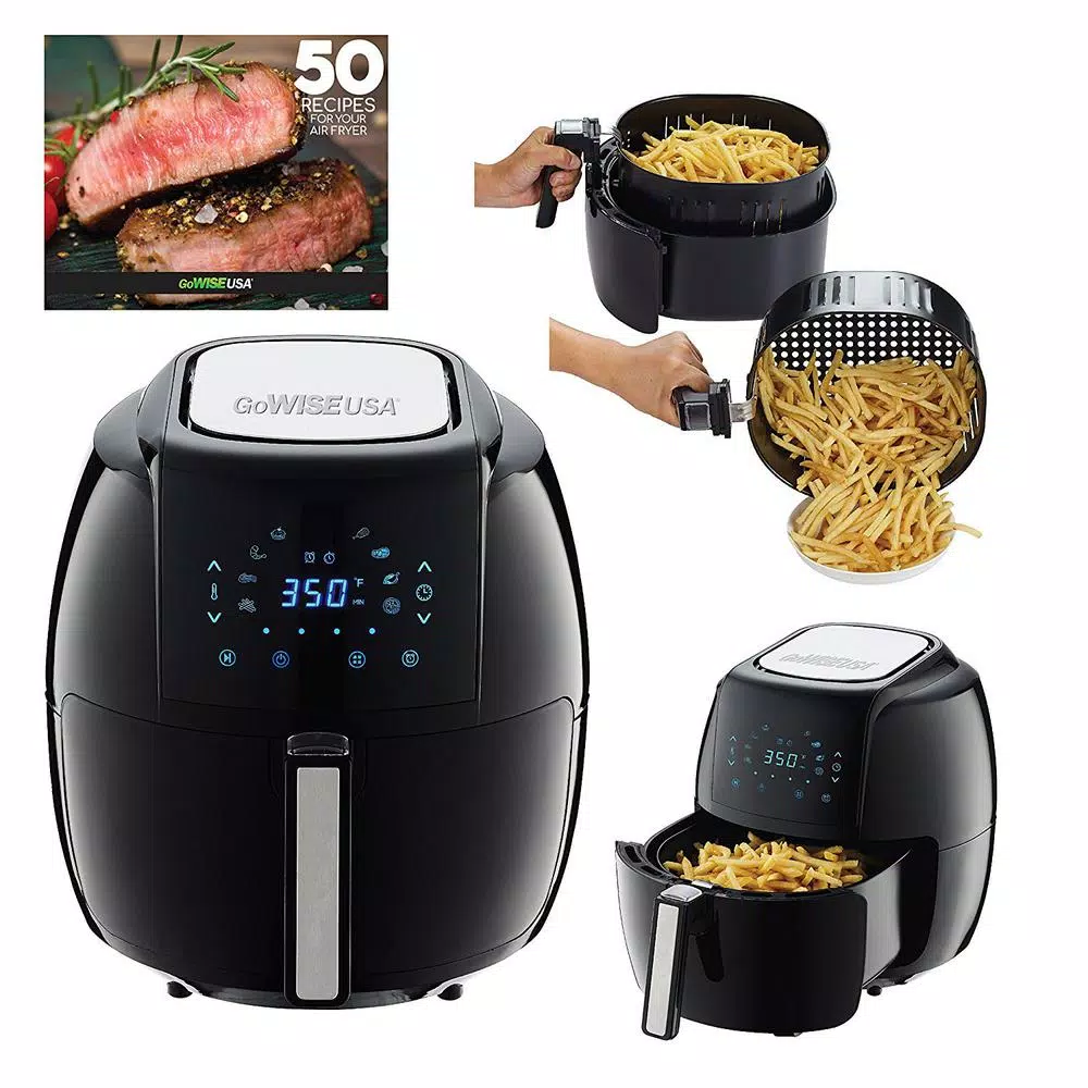 GoWISE USA 8-in-1 5.8 Qt. Black Electric Air Fryer with Recipe Book Air Fryers GoWISE USA 8-in-1 5.8 Qt. Black Electric Air Fryer With Recipe Book -Costway Shop black gowise usa air fryers gw22731 1f 1000