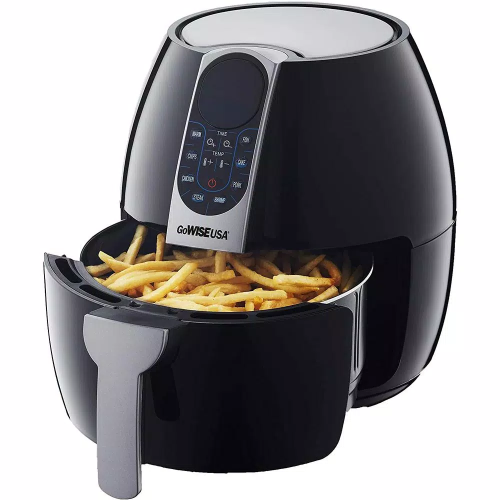 GoWISE USA 5.0 qt. Black Electric Air Fryer with 8-Presets with Recipe Book Air Fryers GoWISE USA 5.0 Qt. Black Electric Air Fryer With 8-Presets With Recipe Book -Costway Shop black gowise usa air fryers gw22958 4f 1000