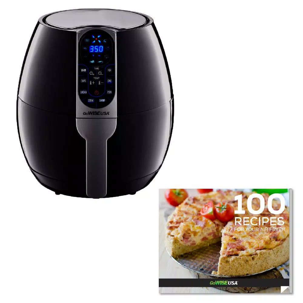 GoWISE USA 5.0 qt. Black Electric Air Fryer with 8-Presets with Recipe Book Air Fryers GoWISE USA 5.0 Qt. Black Electric Air Fryer With 8-Presets With Recipe Book -Costway Shop black gowise usa air fryers gw22958 c3 1000