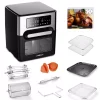 Toasters GoWISE USA 1700W 12.7 Quart Air Fryer Toaster Oven Select With Rotisserie And Dehydrator Features And Accessories, Black -Costway Shop black gowise usa toaster ovens gw46690 64 1000