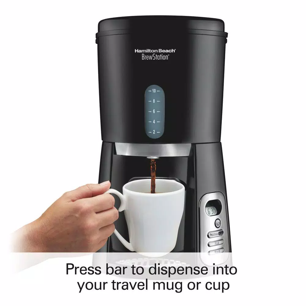 Hamilton Beach BrewStation 10-Cup Black Coffeemaker Coffee Makers Hamilton Beach BrewStation 10-Cup Black Coffeemaker -Costway Shop black hamilton beach coffee makers 47380 c3 1000