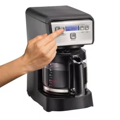 Coffee Makers Hamilton Beach Compact 12-Cup Black Programmable Drip Coffee Maker -Costway Shop black hamilton beach drip coffee makers 46200 31 1000