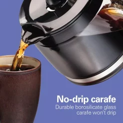 Coffee Makers Hamilton Beach Compact 12-Cup Black Programmable Drip Coffee Maker -Costway Shop black hamilton beach drip coffee makers 46200 44 1000