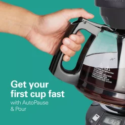 Coffee Makers Hamilton Beach 12-Cup Black Stainless Programmable Drip Coffee Maker -Costway Shop black hamilton beach drip coffee makers 46293 1d 1000