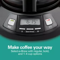 Coffee Makers Hamilton Beach 12-Cup Black Stainless Programmable Drip Coffee Maker -Costway Shop black hamilton beach drip coffee makers 46293 fa 1000