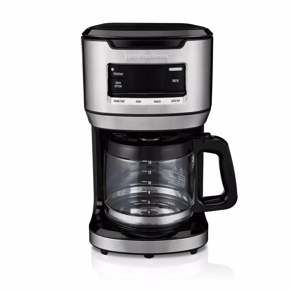 Hamilton Beach 14-Cup Black Programmable Front-Fill Coffee Maker Coffee Makers Hamilton Beach 14-Cup Black Programmable Front-Fill Coffee Maker -Costway Shop black hamilton beach drip coffee makers 46390 64 1000