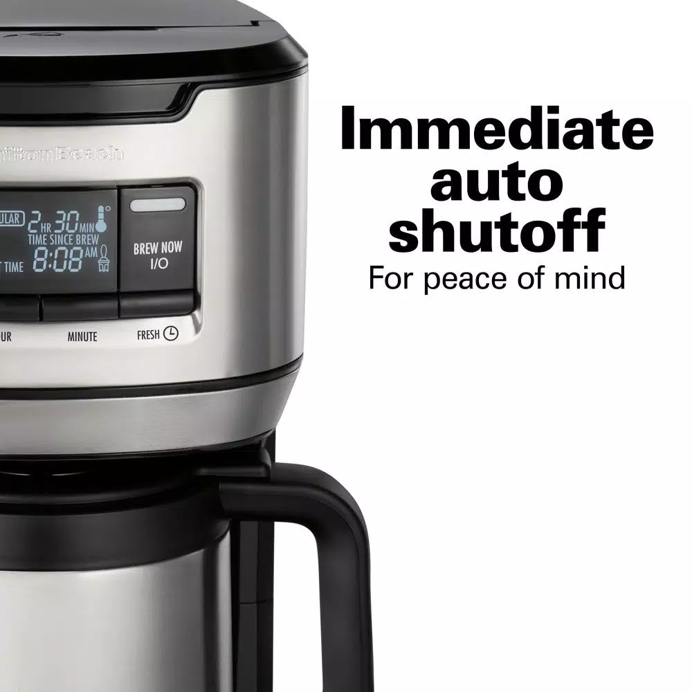 Hamilton Beach 12-Cup Black Programmable Front-Fill Coffee Maker with Thermal Carafe Coffee Makers Hamilton Beach 12-Cup Black Programmable Front-Fill Coffee Maker With Thermal Carafe -Costway Shop black hamilton beach drip coffee makers 46391 76 1000