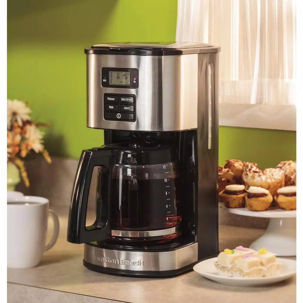 Coffee Makers Hamilton Beach 12-Cup Black Programmable Coffee Maker With Automatic Shut-Off 4 Coffee Makers Hamilton Beach 12-Cup Black Programmable Coffee Maker With Automatic Shut-Off - Image 2