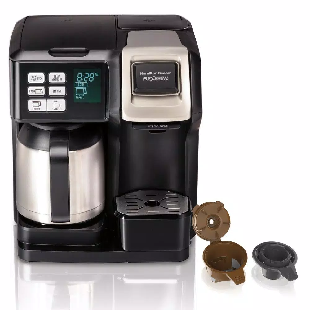 Hamilton Beach Flex Brew 2-Way 10-Cup Black Drip Coffee Maker with Thermal Carafe Coffee Makers Hamilton Beach Flex Brew 2-Way 10-Cup Black Drip Coffee Maker With Thermal Carafe -Costway Shop black hamilton beach drip coffee makers 49966 64 1000