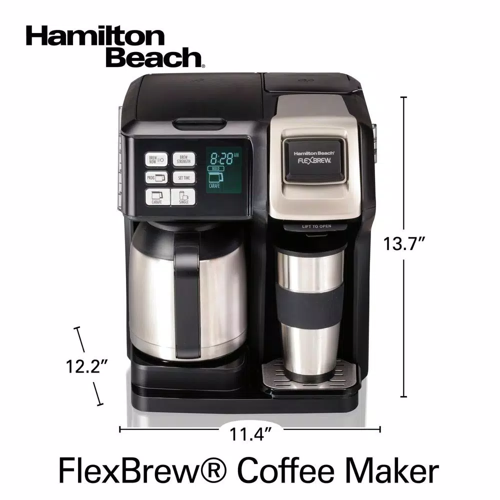 Hamilton Beach Flex Brew 2-Way 10-Cup Black Drip Coffee Maker with Thermal Carafe Coffee Makers Hamilton Beach Flex Brew 2-Way 10-Cup Black Drip Coffee Maker With Thermal Carafe -Costway Shop black hamilton beach drip coffee makers 49966 66 1000
