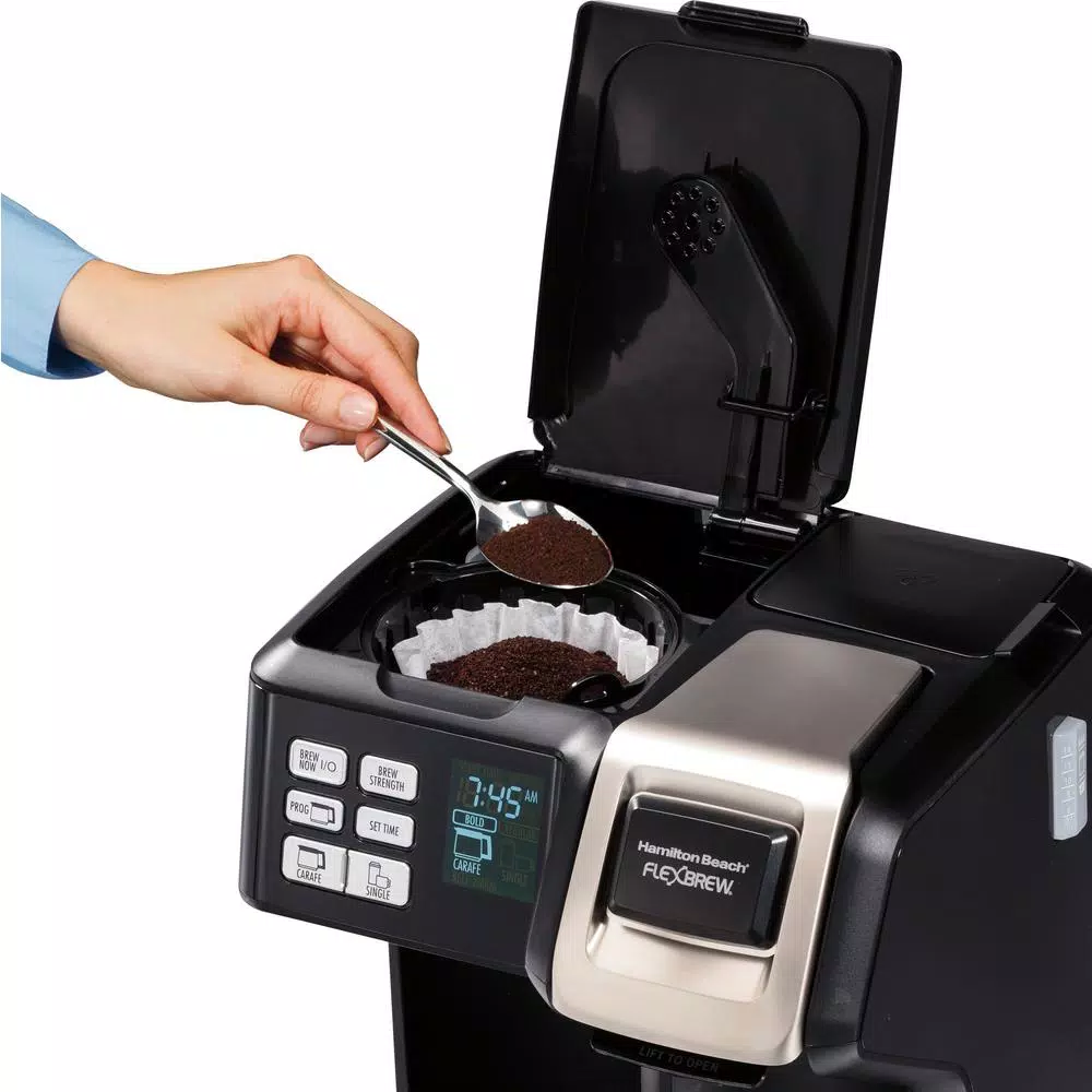 Hamilton Beach Flex Brew 2-Way 10-Cup Black Drip Coffee Maker with Thermal Carafe Coffee Makers Hamilton Beach Flex Brew 2-Way 10-Cup Black Drip Coffee Maker With Thermal Carafe -Costway Shop black hamilton beach drip coffee makers 49966 fa 1000