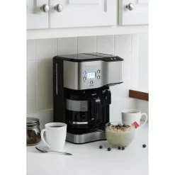 Coffee Makers Hamilton Beach 12-Cup Programmable Black Coffee Maker With Hot Water Dispenser -Costway Shop black hamilton beach drip coffee makers 49982 66 1000