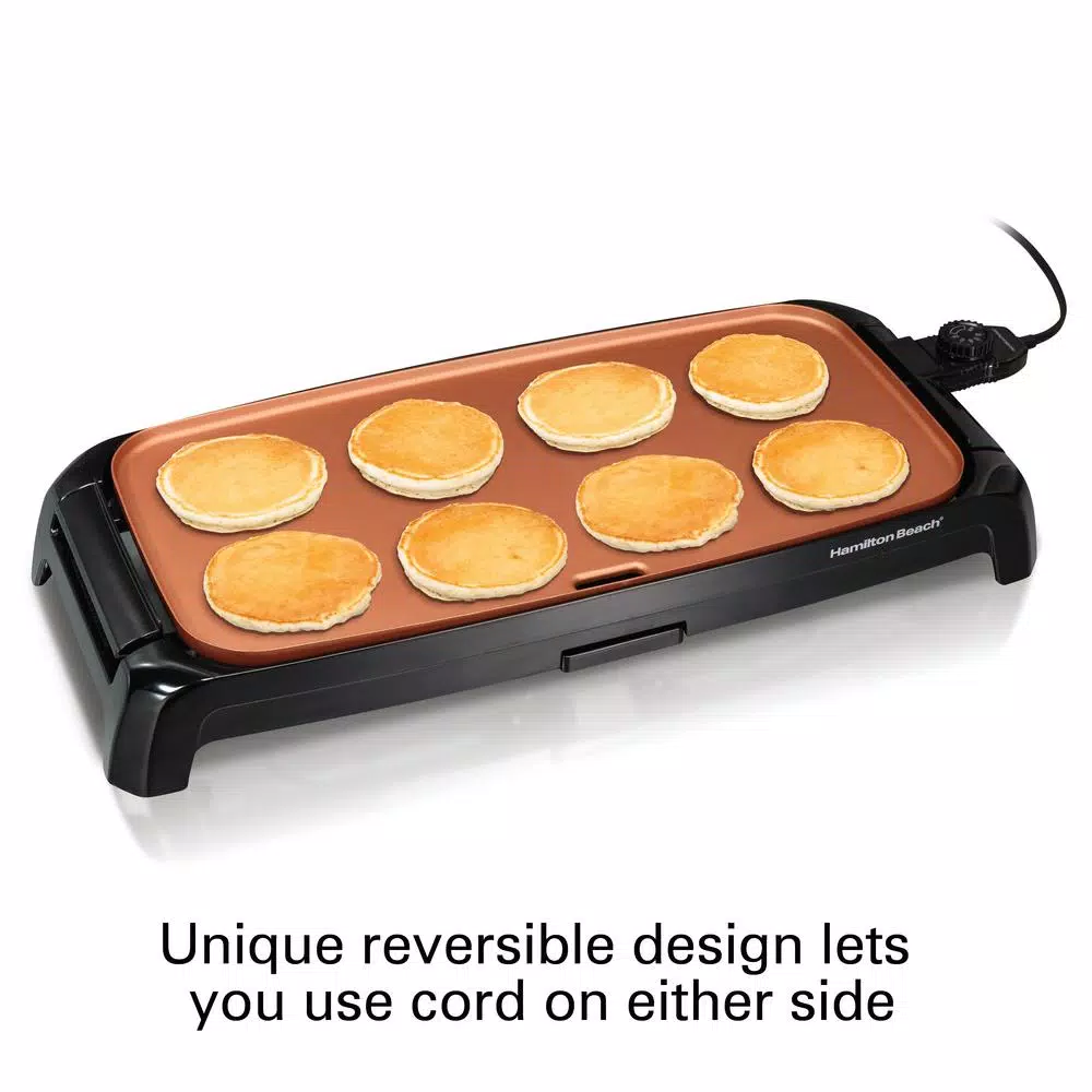 Hamilton Beach Reversible 200 sq. in. Black Durathon Ceramic Griddle Electric Skillets & Indoor Grills Hamilton Beach Reversible 200 Sq. In. Black Durathon Ceramic Griddle -Costway Shop black hamilton beach electric griddles 38519r 44 1000