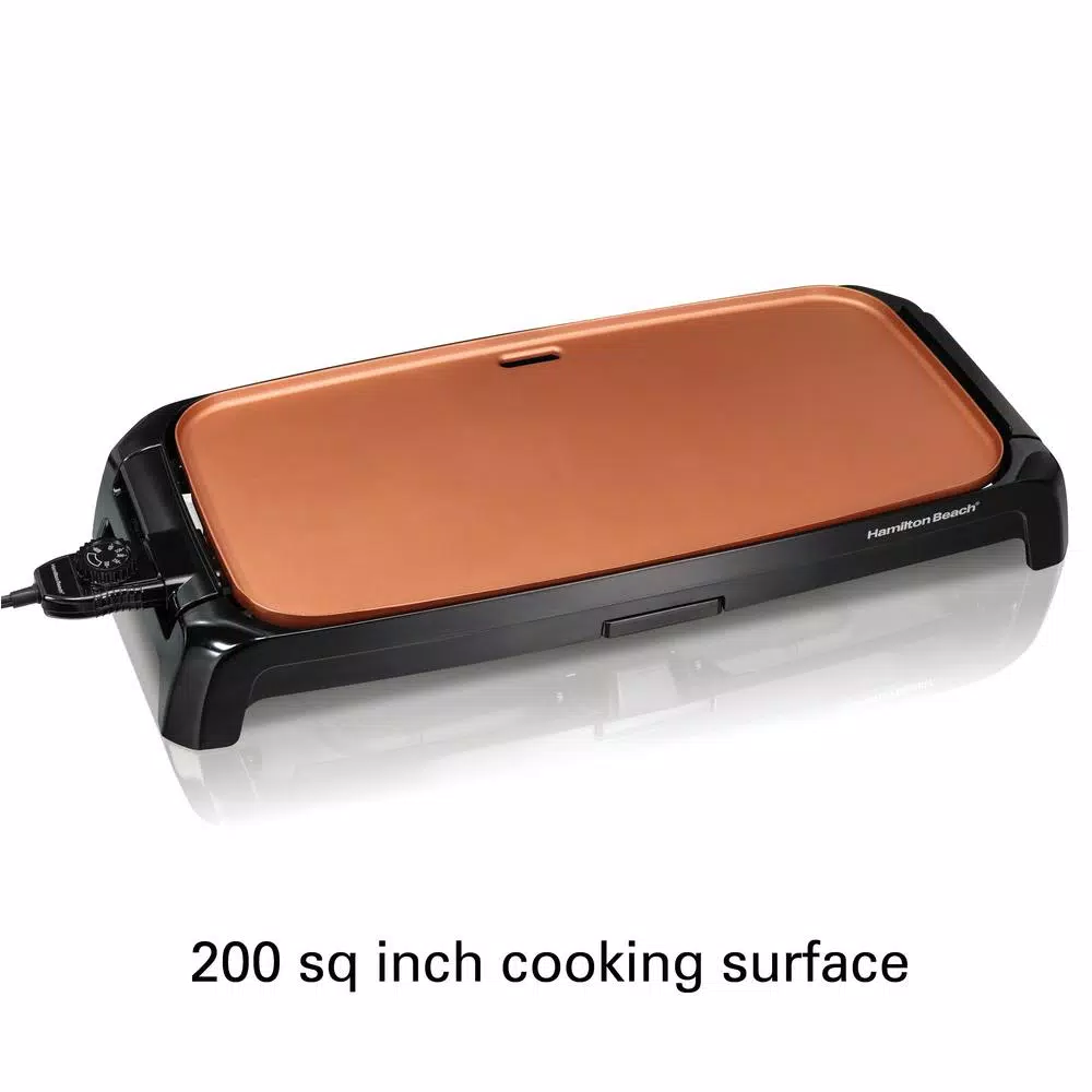 Hamilton Beach Reversible 200 sq. in. Black Durathon Ceramic Griddle Electric Skillets & Indoor Grills Hamilton Beach Reversible 200 Sq. In. Black Durathon Ceramic Griddle -Costway Shop black hamilton beach electric griddles 38519r c3 1000