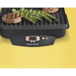 Electric Skillets & Indoor Grills Hamilton Beach Steak Lover’s 100 Sq. In. Black Indoor Grill With Lid -Costway Shop black hamilton beach indoor grills 25331 4f 1000