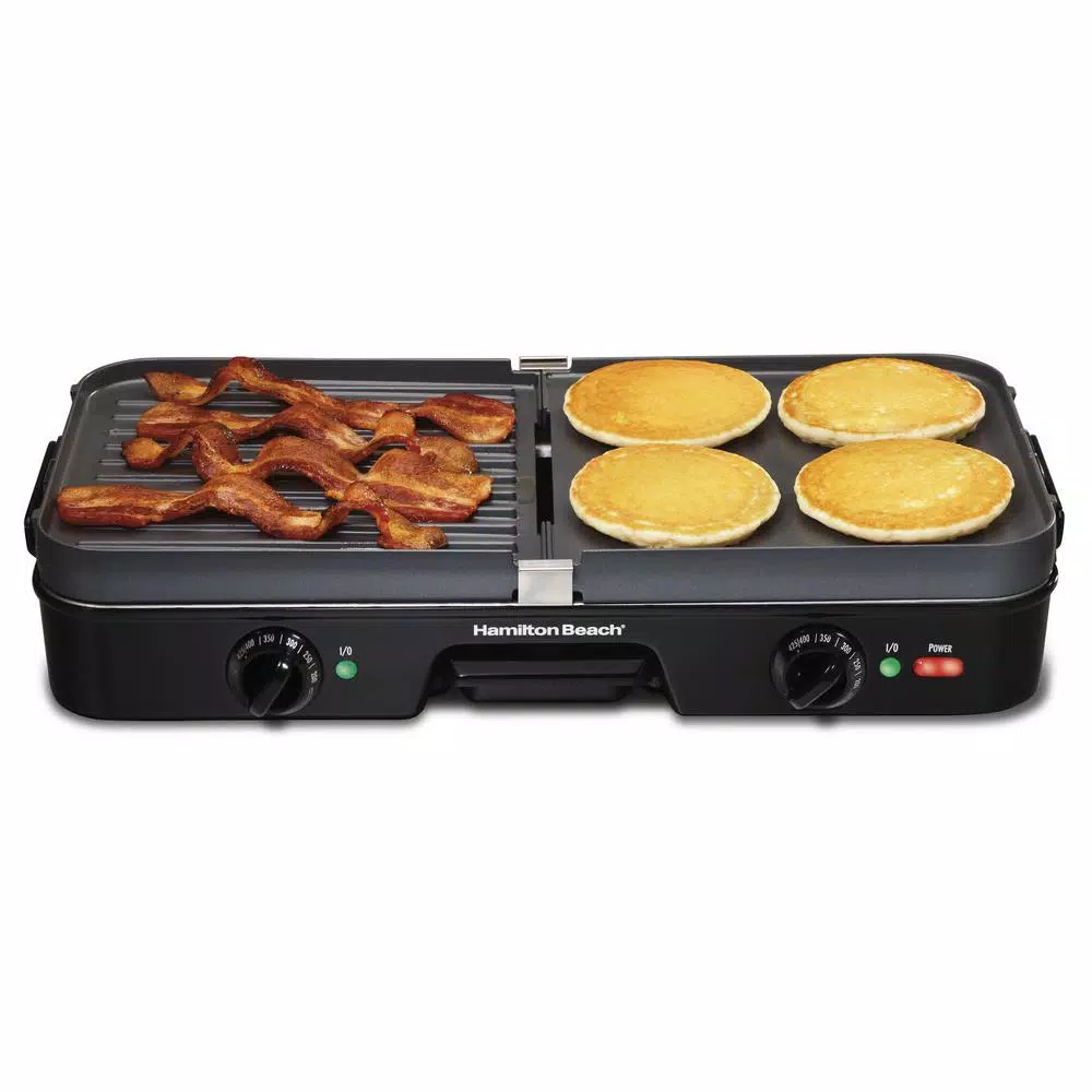 Electric Skillets & Indoor Grills Hamilton Beach 3 In 1 180 Sq. In. Black Indoor Grill With Removable Grids 7 Electric Skillets & Indoor Grills Hamilton Beach 3 In 1 180 Sq. In. Black Indoor Grill With Removable Grids - Image 5