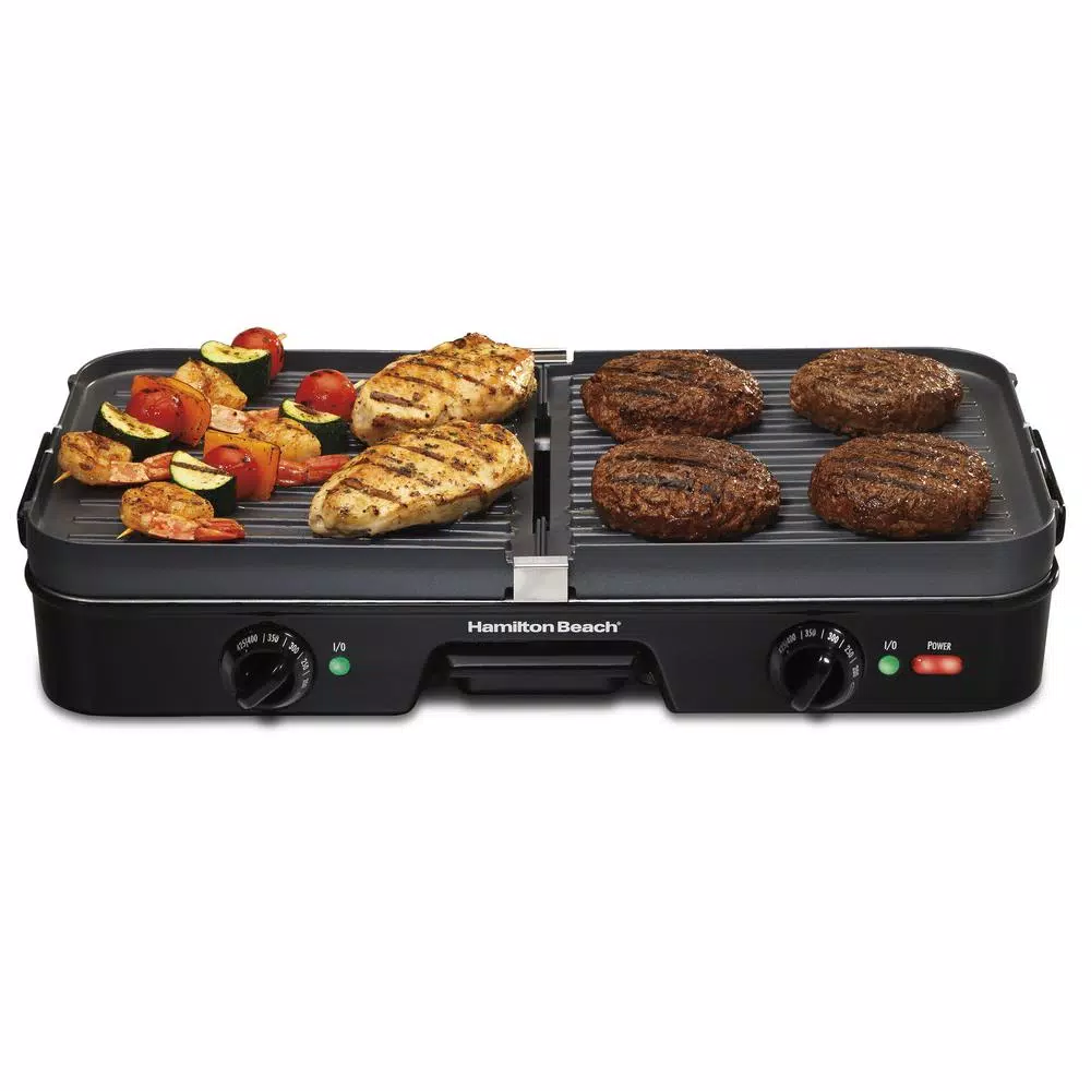 Electric Skillets & Indoor Grills Hamilton Beach 3 In 1 180 Sq. In. Black Indoor Grill With Removable Grids 5 Electric Skillets & Indoor Grills Hamilton Beach 3 In 1 180 Sq. In. Black Indoor Grill With Removable Grids - Image 3