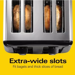 Toasters Hamilton Beach 4-Slice Black Wide Slot Toaster -Costway Shop black hamilton beach pop up toasters 24671 1f 1000