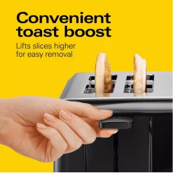 Toasters Hamilton Beach 4-Slice Black Wide Slot Toaster -Costway Shop black hamilton beach pop up toasters 24671 4f 1000