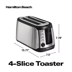 Toasters Hamilton Beach 4-Slice Black Long Slot Toaster -Costway Shop black hamilton beach pop up toasters 24810 66 1000